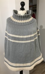 Poncho Grey and White
