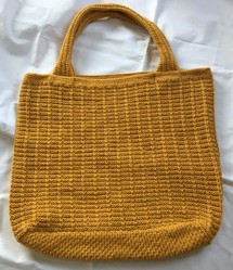 Tote Bag Mustard Handknitted